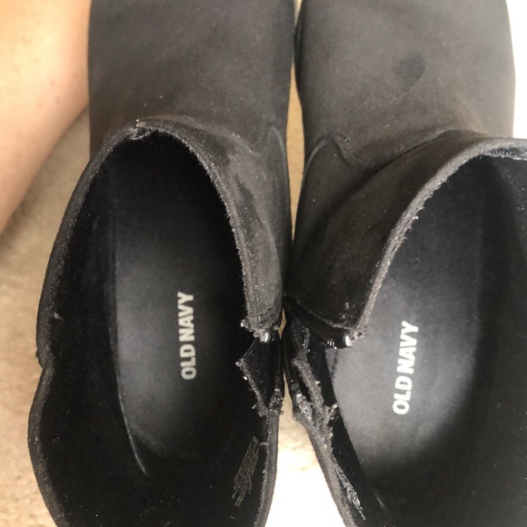 Black Suede Booties, size 10. Good condition. - Picture 6 of 7